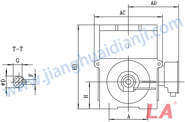 YHP系列磨煤機用高壓三相異步電動機安裝尺寸圖(IP54、IP55 10KV) - 六安江淮電機有限公司